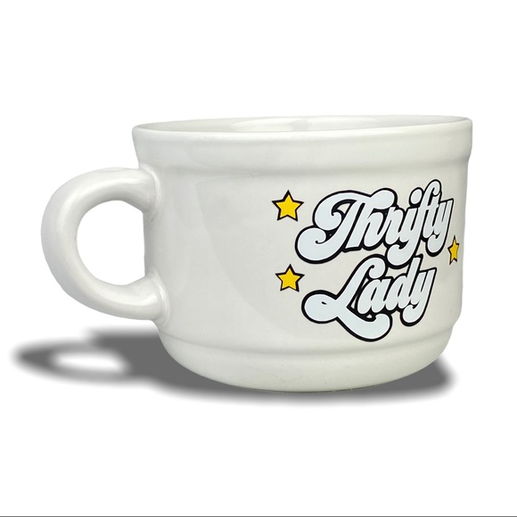 Thrifty Lady Large White Coffee Latte Mug - Picture 4 of 4